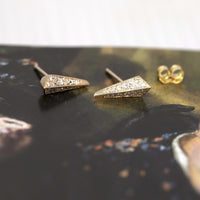 diamond yellow gold blade earrings bena jewelry designer canada