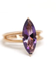 Marquise Shape Amethyst Rose Gold Bena Jewelry Ring Fine Jewelry Color Gemstone Simple Shape Minimalist Fine Jewelry Montreal Made in Canada Purple Natural Color Gemstone Jewelry