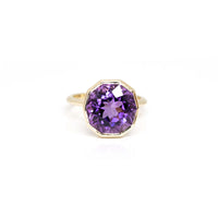 gold ring big amethyst gemstone montreal made bena jewelry