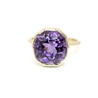 big amethyst gemstone gold ring bena jewelry designer in montreal