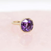 statement yellow gold amethyst cocktail ring by bena jewelry