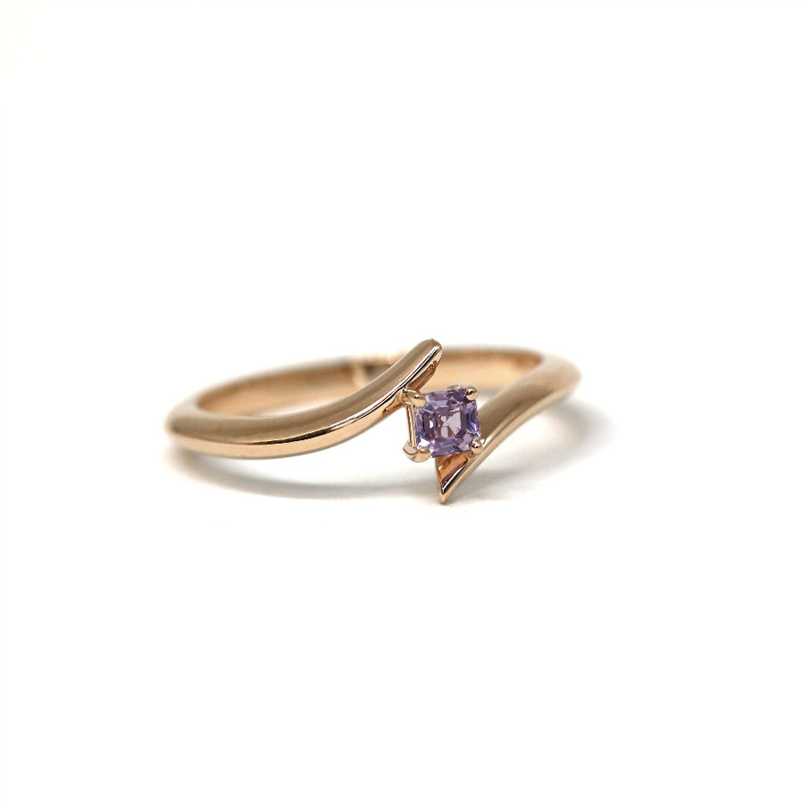pink sapphire rose gold ring bena jewelry designer montreal