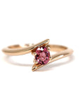 red pink Tourmaline engagement ring montreal made bridal jewelry bena jewelry designer custom made fine jewelry rose gold engagement ring color gemstone jewelry desginer montreal