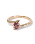 bena jewelry rose gold ring pink tourmaline engagement ring montreal made fine jewelry deisgner oval red pink tourmaline designer ring montreal
