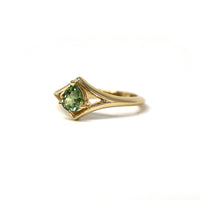 Green Sapphire Yellow Gold Adorn Ring