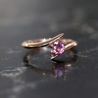 pink tourmaline rose gold bridal ring bena jewelry store montreal