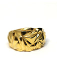 Vermeil Gold Chiseled Domed Ring