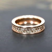 front view of edgy men jewelry rose gold bold ring men cognac diamond jewelry design