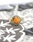 orange opal and brown diamond bridal engagement ring bena jewelry designer in montreal canada