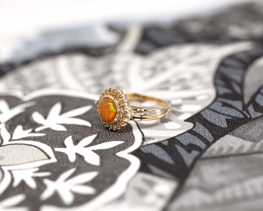 opal gemstone bridal ring montreal custom made bena jewelry
