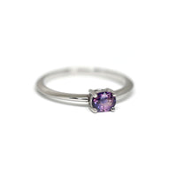 Magic Intense Purple Natural Sapphire Minimalist Gold Ring