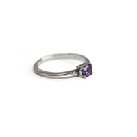 Magic Intense Purple Natural Sapphire Minimalist Gold Ring