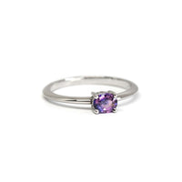 Magic Intense Purple Natural Sapphire Minimalist Gold Ring