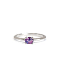 Magic Intense Purple Natural Sapphire Minimalist Gold Ring
