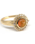 opale ring made in gold with brown diamond bridal ring made by bena jewelry in montreal