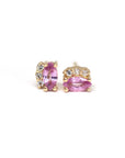 Marquise Shape Pink Sapphire & Diamond Dora Stud Earrings