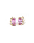 Marquise Shape Pink Sapphire & Diamond Dora Stud Earrings