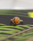 brown diamond yellow gold opal ring made in montreal by bena jewelry