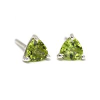 Peridot Trillion Stud Earrings