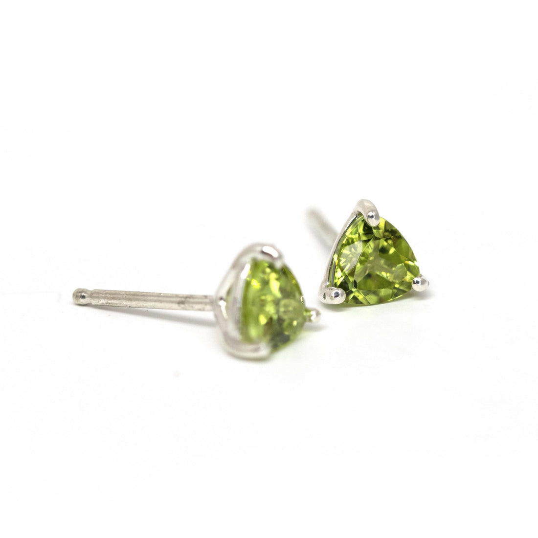 Peridot Trillion Stud Earrings