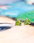 Peridot Trillion Stud Earrings