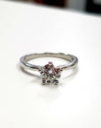top view of bena jewelry diamond engagement ring montreal handamde fine jewelry custom made bena jewelry bridal ring montreal little italy diamond jewelry
