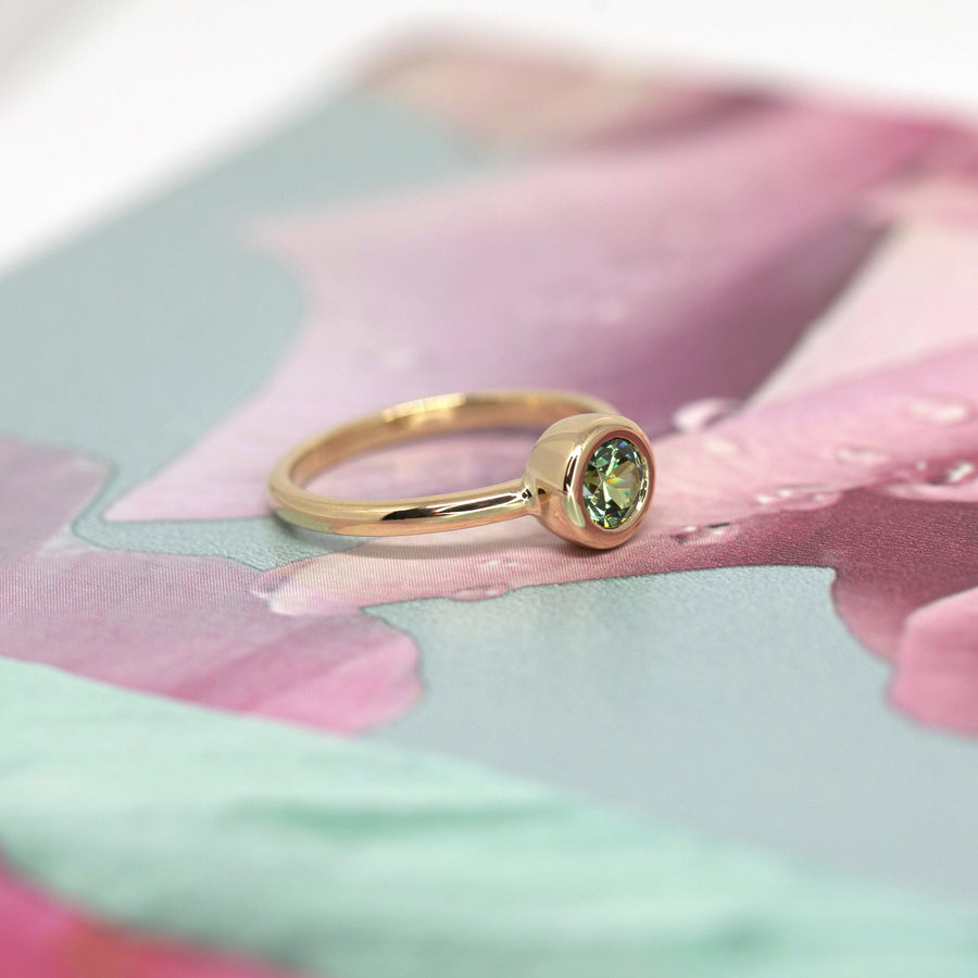 bena jewelry green garnet bridal ring montreal made custom jewelry designer