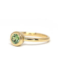 gold engagement ring custom made montreal made fine jewelry bena jewelry designer green gemstone garnet gems demaintoid ring
