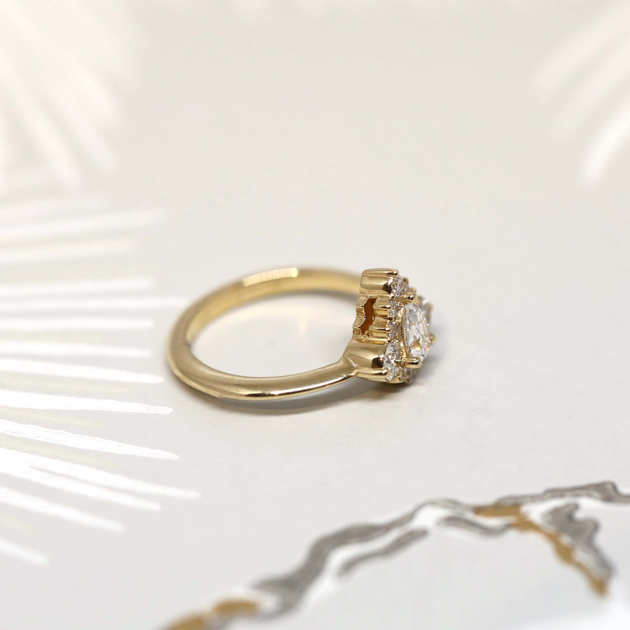 Round & Pear Shape Diamond Aura Ring 0.78 ct - Lab Grown Diamonds