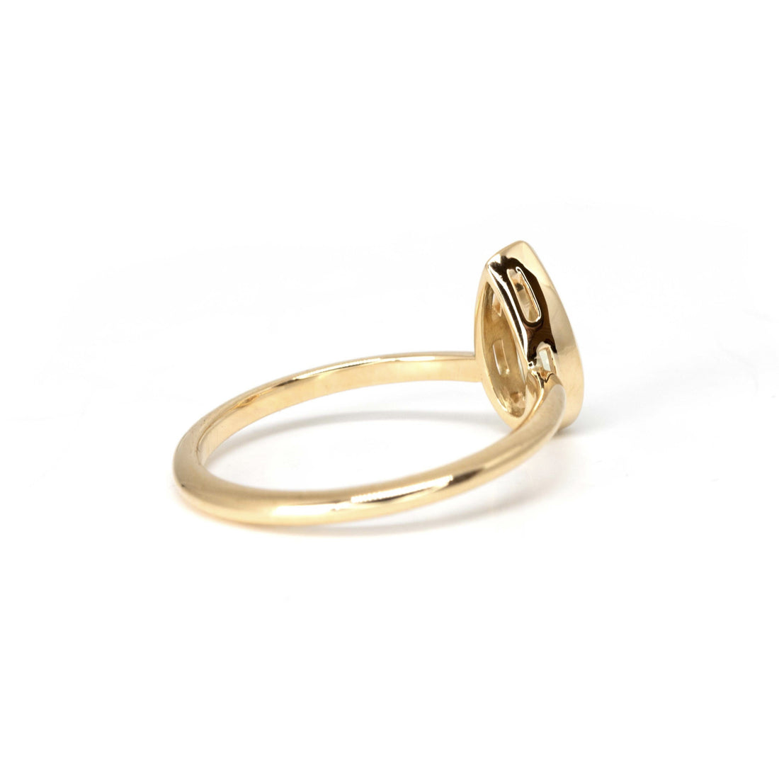 Pear Shape Diaspore Bezel Set Gold Ring