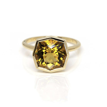 citrine shape yellow gold bena jewelry ring custom made