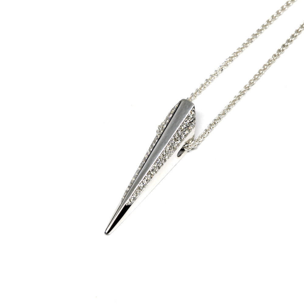 Bena Jewerly Designer Montreal Silver and Round Diamond Pike Pendant Made in Montreal Canada