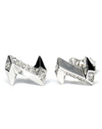 Electric shape stud earrings silver and diamond Edgy Collection Montreal