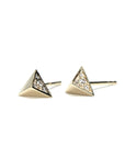 Small diamond yellow gold stud earrings Fancy Edgy Collection