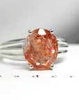 Oval sunstone gemstone cocktail ring bena jewelry edgy fancy fine jewelry custom made in montreal color gemstone bold jewelry specialist montreal