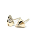 Yellow Gold Heart Shape Diamond Stud Earrings Bena Jewerly Made In Montreal Canada