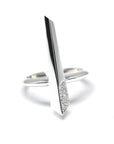 Straigt Signature Design Fancy Edgy Collection Bena Jewelry Silver and Diamond Ring Made in Montreal Canada