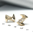 Yellow gold with round diamonds stud earrings Bena Jewelry Montreal Made in Canada