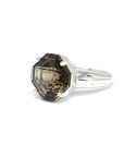 Side view of fancy shape cocktail ring smoky quartz jewelry by bena jewelry montreal custom bridal ring designer