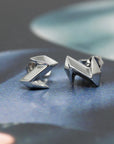 edgy unisex minimalist electric shape stud earrings bena jewelry designer