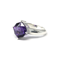 fancy edgy amethyst cocktail ring fancy shape silver bena jewelry canada