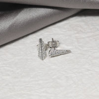 Fine Jewelry Bena Jewelry Designer Montreal Pike Earrings Studs Made in Montreal with White Gold 14 kt