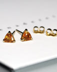 bena jewelry orange sapphire gold stud earrings montreal design