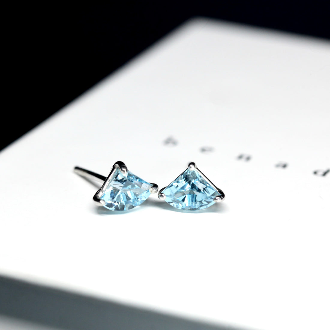 Swiss Blue Fancy Topaz Stud Earrings