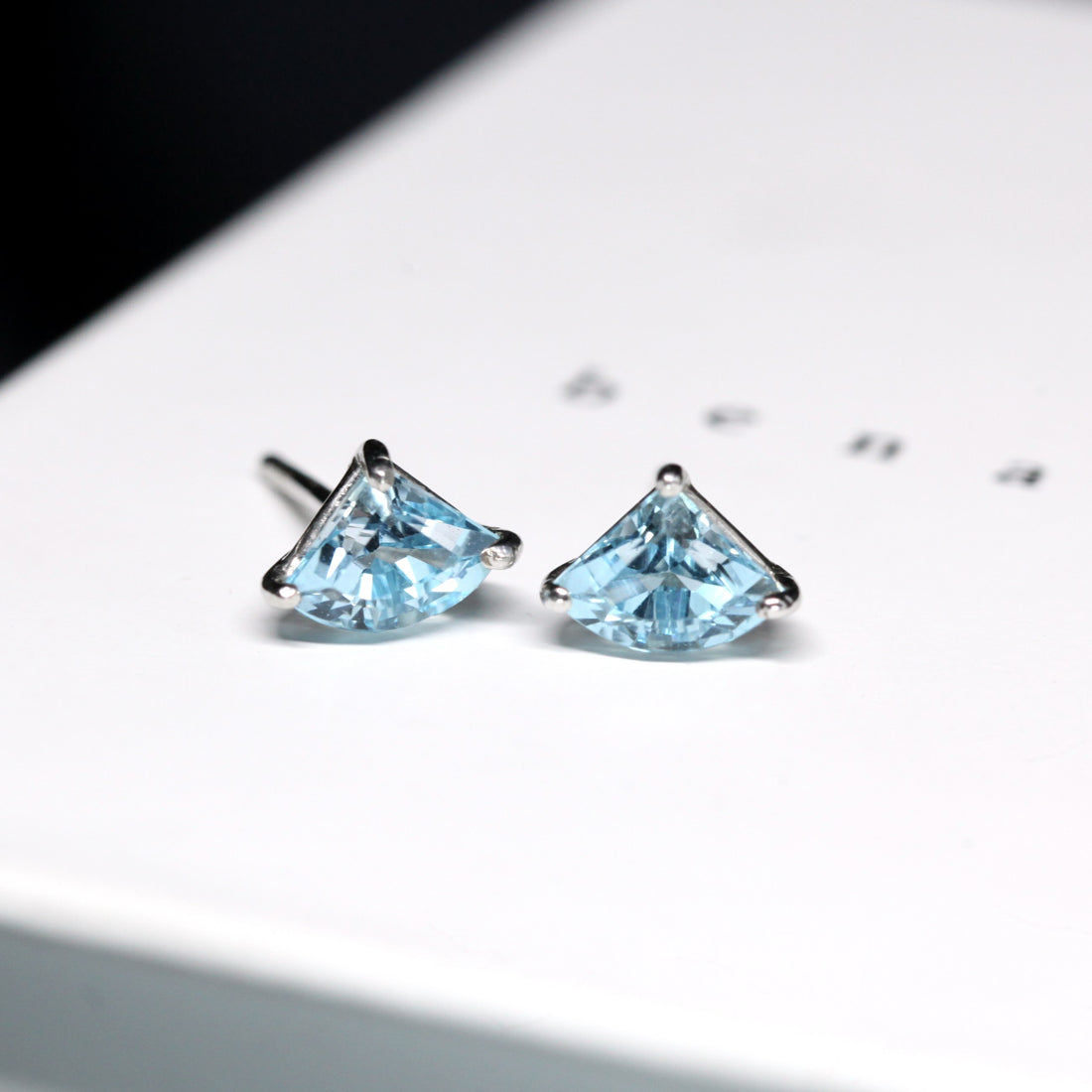 Swiss Blue Fancy Topaz Stud Earrings