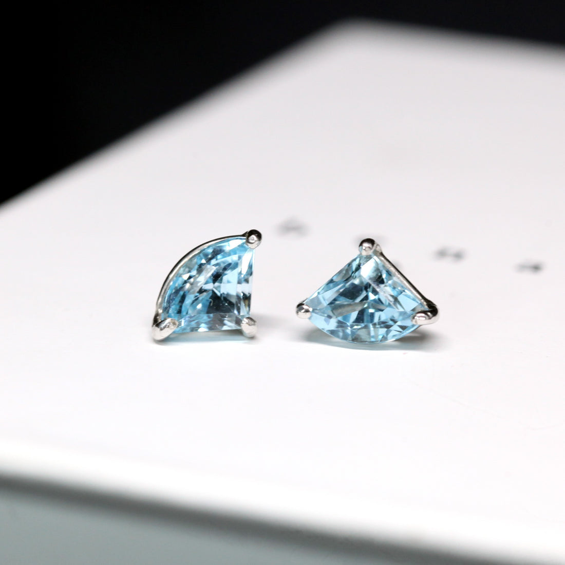 Swiss Blue Fancy Topaz Stud Earrings