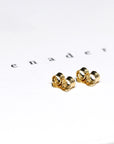 Bena Jewelry Edgy Collection Friction Earrings Backs Vermeil Gold Montreal Made