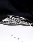 fornt view of silver bangle bracelet edgy jewelry montreal handmade fine jewelry desginer bena jewelry custom made cocktail silver jewelry montreal handamde silver unisex jewelry montreal little italy jeweler