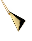 Edgy pendant Bena Jewelry montreal designer vermeil gold unisexe minimalist bold jewelry desgin montreal made in canada silver gold plated pyramidal unisexe pendant jewelry