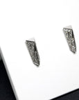 White gold and diamond stud earrings Bena Jewelry Fine Jewelry Made in Montreal Canada Fancy Edgy Collection